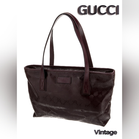 Vintage authentic Gucci Imprime tote purple with black streaks - Picture 1 of 5